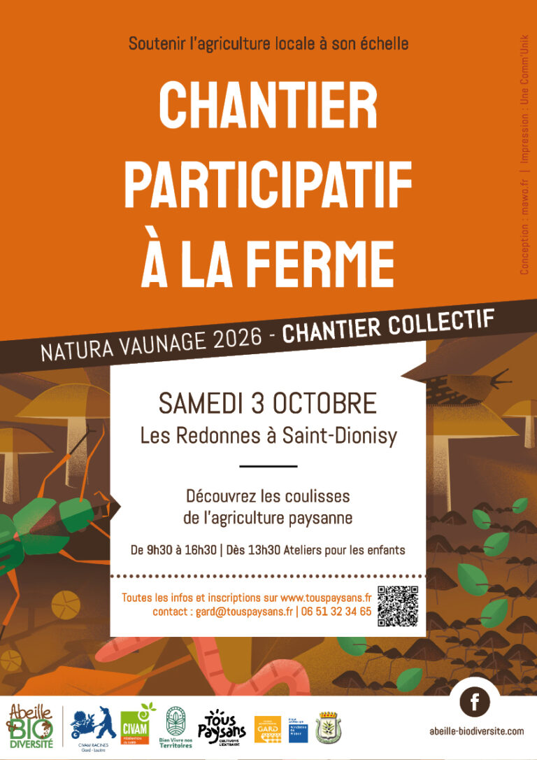 Chantier participatif aux redonnes à Saint Dionisy
