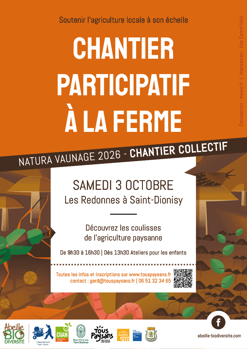Chantier participatif aux redonnes à Saint Dionisy